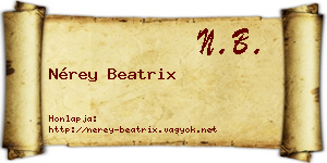 Nérey Beatrix névjegykártya